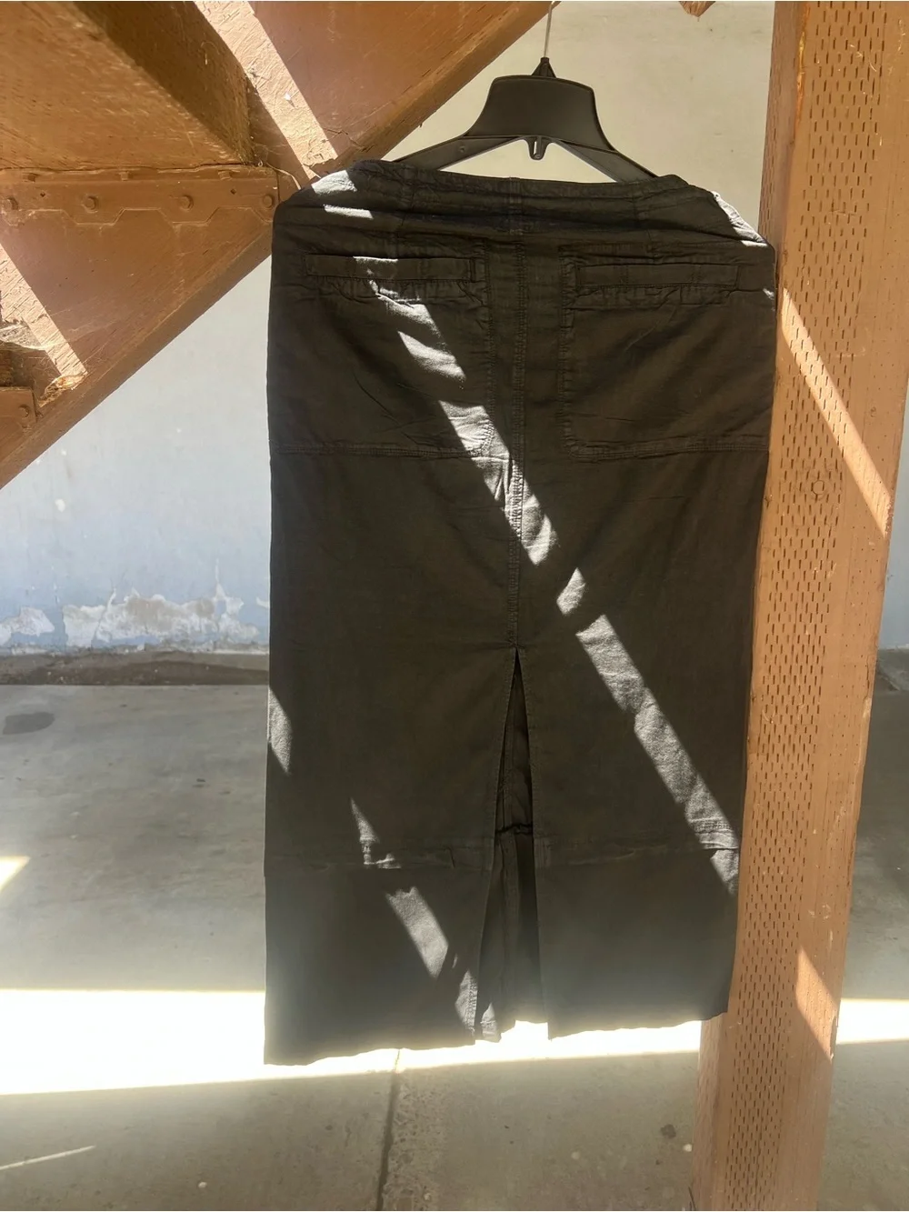 Free People Black Drawstring Maxi Skirt with Front Pockets